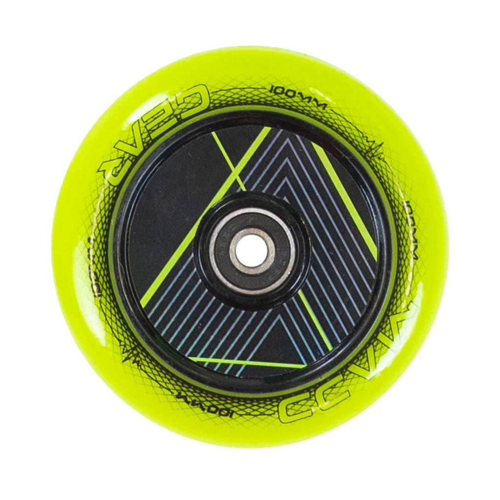 Madd Gear 100mm Hollow Core - Raven - Green Scooter Wheels