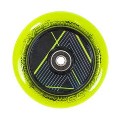 Madd Gear 100mm Hollow Core - Raven - Green Scooter Wheels