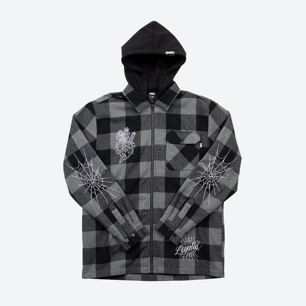 DGK Monterey Flannel Shacket Black/Gray - Skatewarehouse.co.uk
