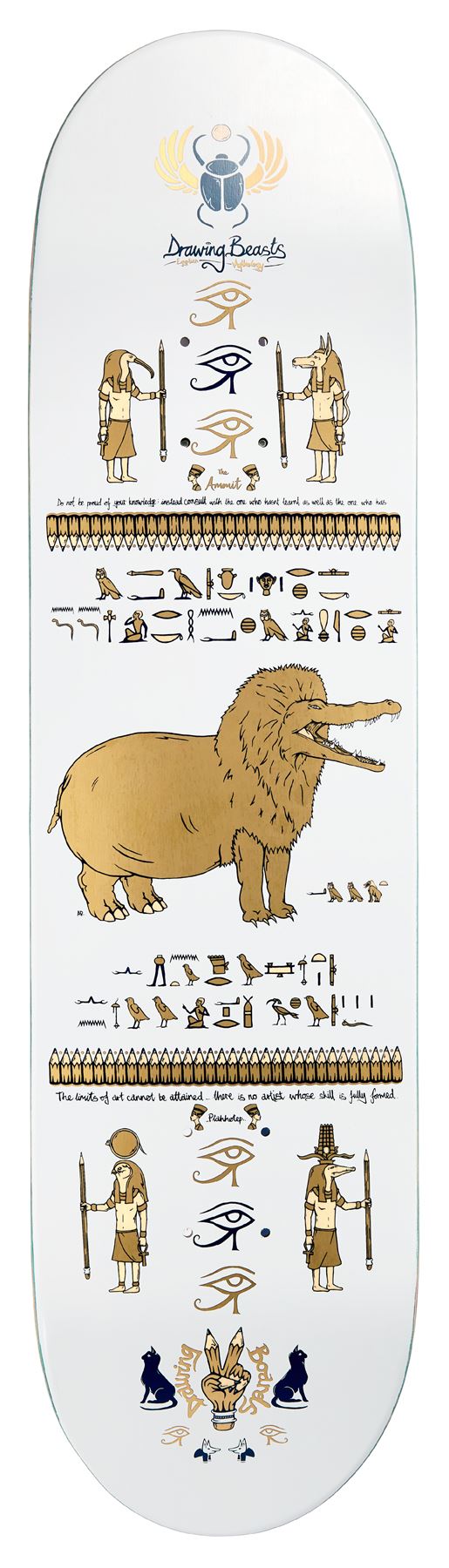 Drawing Boards Mythology Series - Ammit Skateboard Deck - 8.25