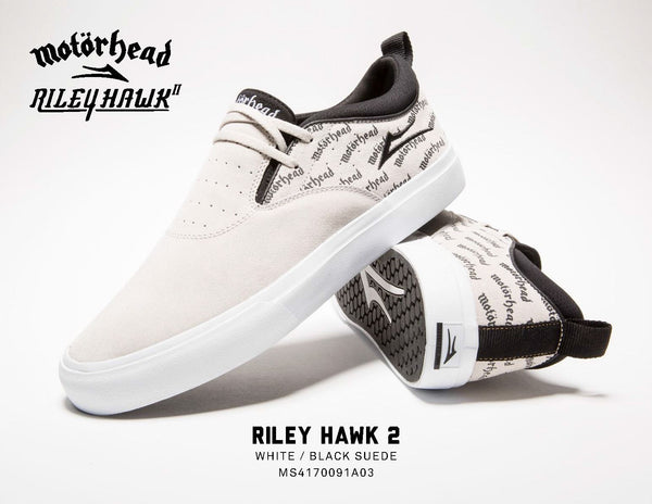 Lakai Motorhead Riley 2 White Suede Skate Shoes - Skatewarehouse.co.uk
