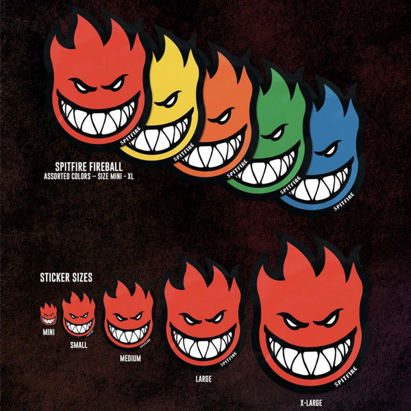 Spitfire SF Fireball Bighead Sticker (Assorted) Size XS ( x ) Skateboard Wheels