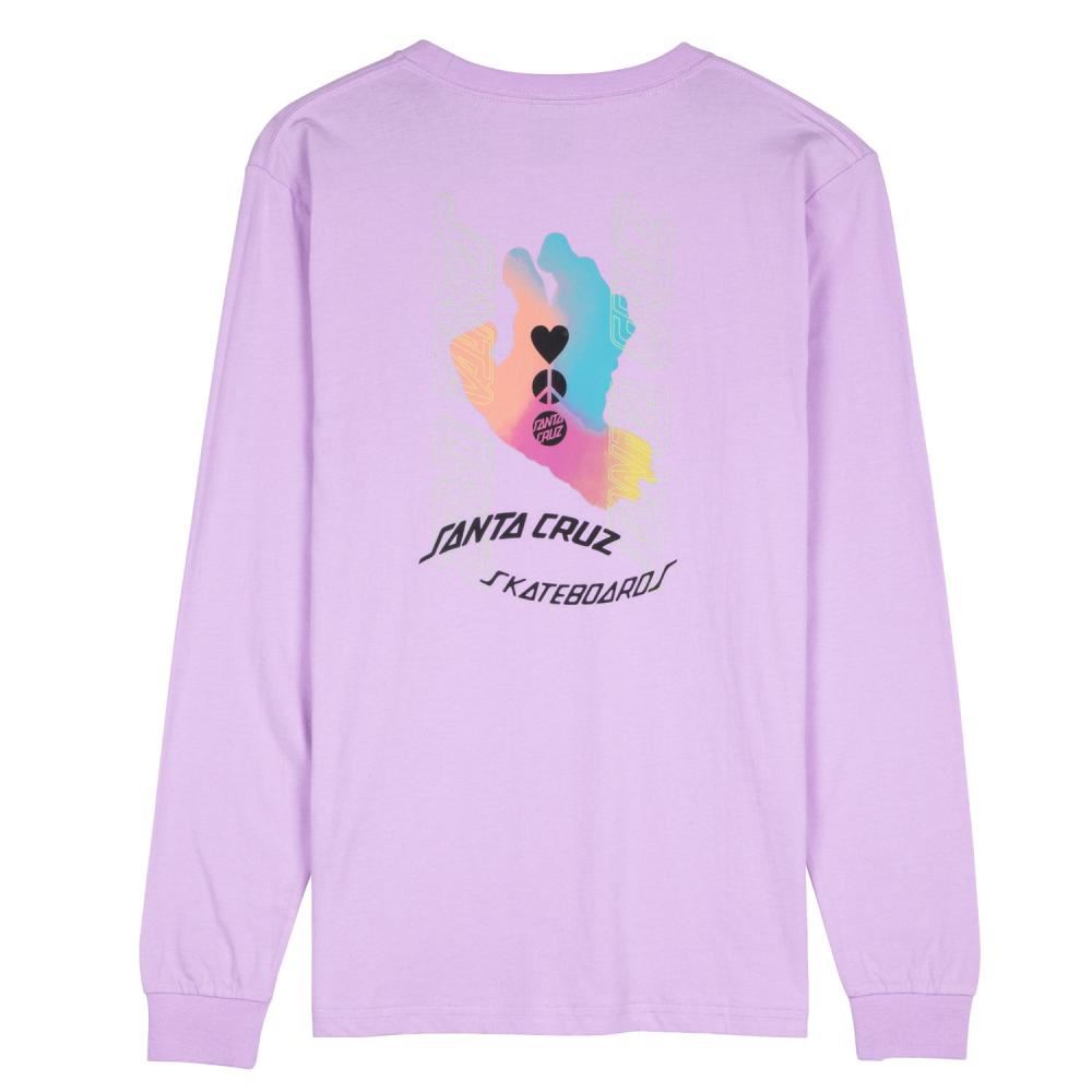 Santa Cruz Womens L/S T-Shirt Digi Hand L/S T-Shirt - Digital Lavender - Skatewarehouse.co.uk