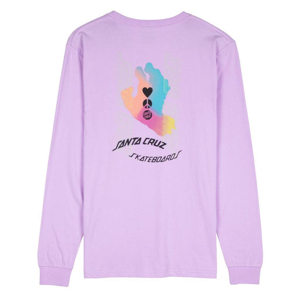 Santa Cruz Womens L/S T-Shirt Digi Hand L/S T-Shirt - Digital Lavender - Skatewarehouse.co.uk