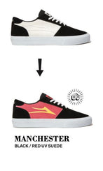 Lakai Manchester Skate Shoes - Black / Red UV - Skatewarehouse.co.uk