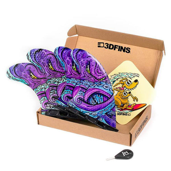 3D Fins - All Rounder Quad - Medium - Kracken (FCS1 / Futures)