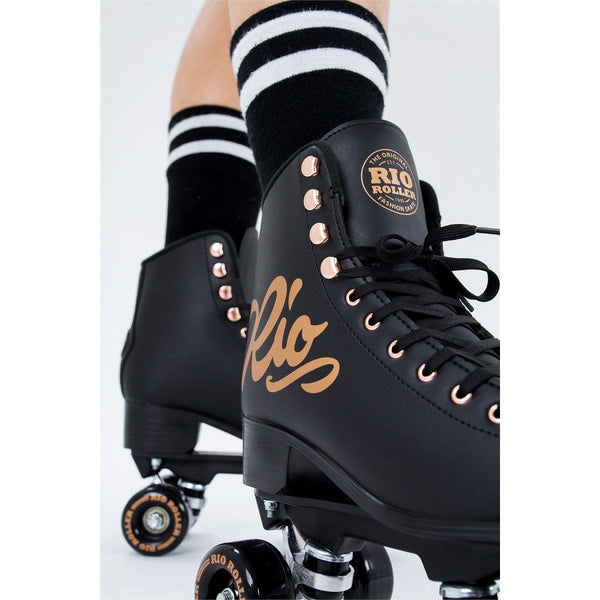 Rio Roller Rose Quad Skates - Rose Black - Skatewarehouse.co.uk