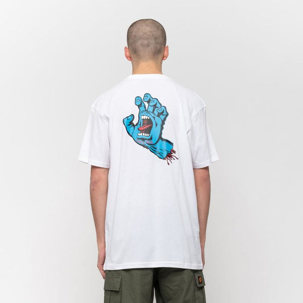 Santa Cruz T-Shirt Screaming Hand Chest T-Shirt White - M - Skatewarehouse.co.uk