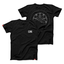 CORE Hex Wheel, Pro T-Shirt - Black - Skatewarehouse.co.uk