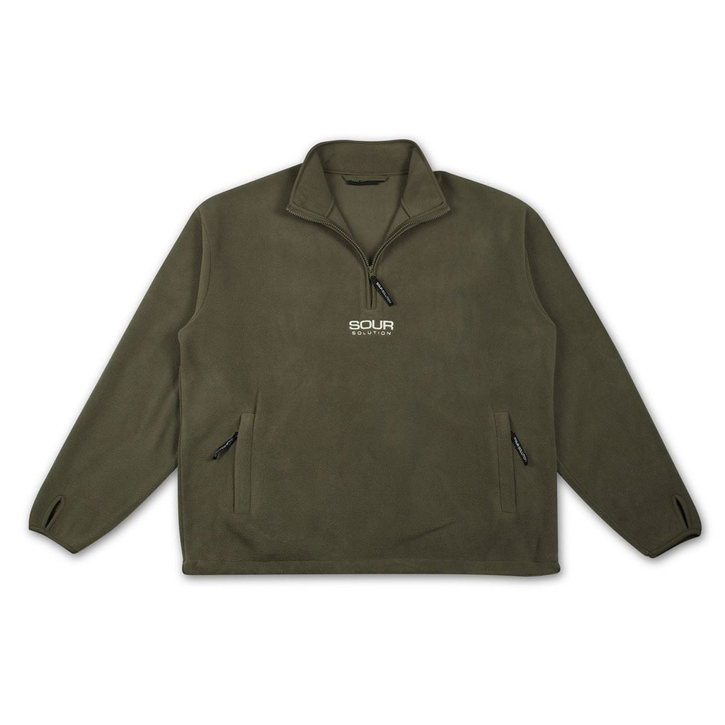 Sour Solution Half Zip Micro Fleece Olive - Skatewarehouse.co.uk