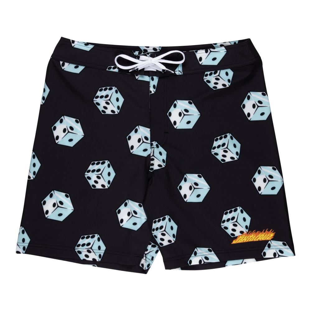 Santa Cruz Board Shorts Flaming Strip Dice Board Short - Big Dice - Skatewarehouse.co.uk