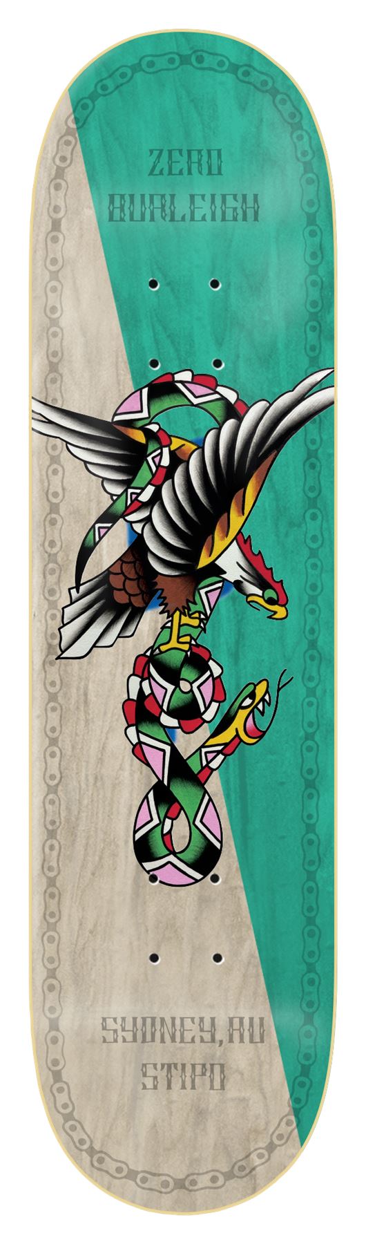 Zero x Nik Stipo Skateboard Brandon Burleigh Skateboard Deck - 8.5