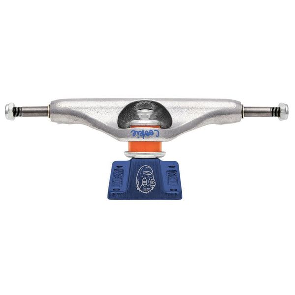 Indy Stage 11 Skateboard Trucks Colbourn Faces 149 Standard Silver / Blue - 149 - Skatewarehouse.co.uk