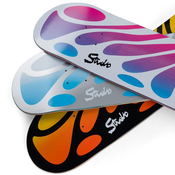 Studio Skateboards Organic Plus Black/Orange Fade Skateboard Deck - 8.25