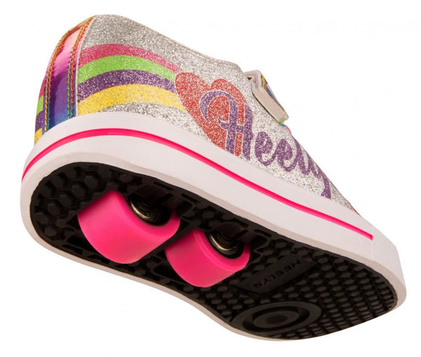 Heelys X2 Snazzy X2  - Silver / Rainbow / Heart - Skatewarehouse.co.uk