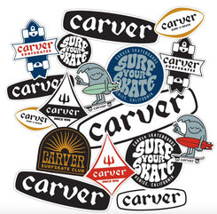 Carver Surf Skate Skateboard 16 Vinyl Sticker Pack - Skatewarehouse.co.uk