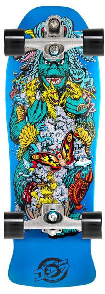 Santa Cruz Godzilla Kaiju Roskopp x Carver Custom Surf Skate Skateboard C7 - 10.125