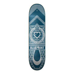 Blueprint Home Heart Navy / Silver Skateboard Deck - 8.0"