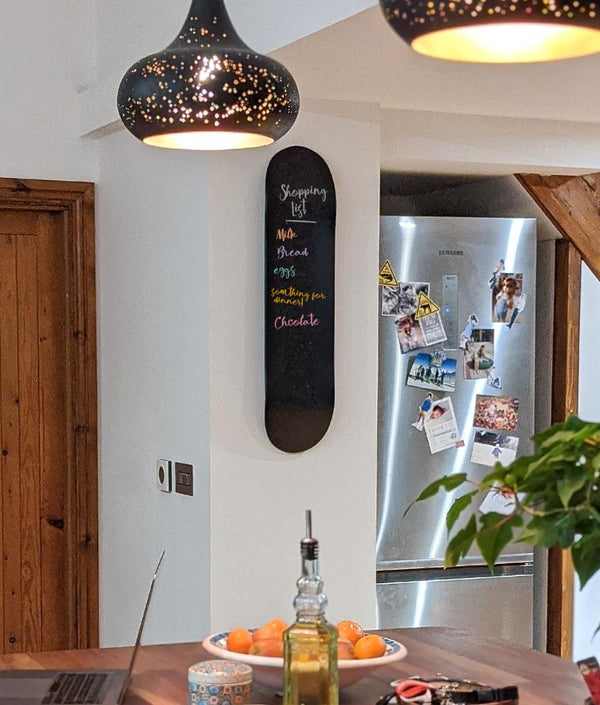 Venom Skateboards Kids Matt Black Chalkboard / Message Board / Bedroom Door Sign Skateboard Deck With Chalk Pack - Skatewarehouse.co.uk