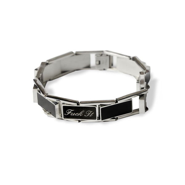 HUF Fuck It Enamel Link Bracelet (Silver) Accessories - L/XL