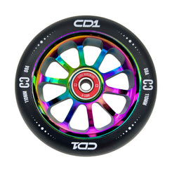 CORE CD1 Spoked Stunt Scooter Wheel 110mm - Black/Neochrome - Skatewarehouse.co.uk