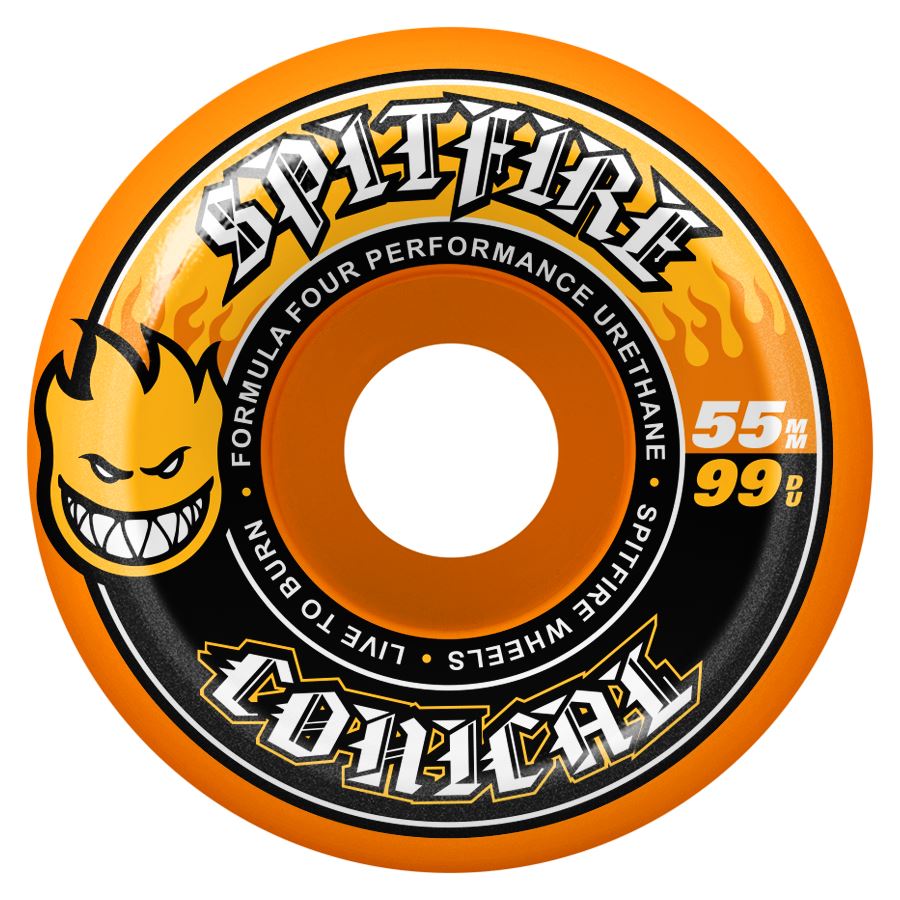 Spitfire F4 99Du Team Colors Conical (Orange) Skateboard Wheels - 55mm