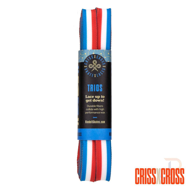 Criss Cross X Derby Laces - Trio - Blue / Red / Wht - 90