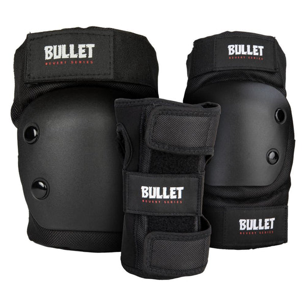 Bullet Triple Padset Revert Combo Junior - Black - Skatewarehouse.co.uk