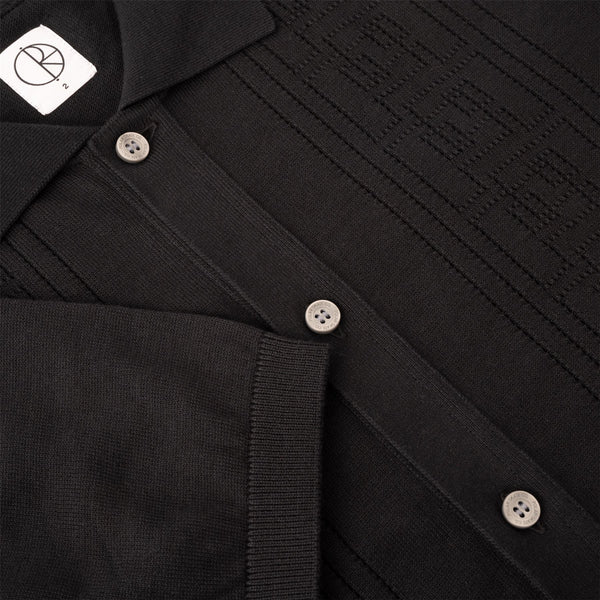 Polar Skate Co Miles SS Cardigan | Double P (Black) Apparel - 1