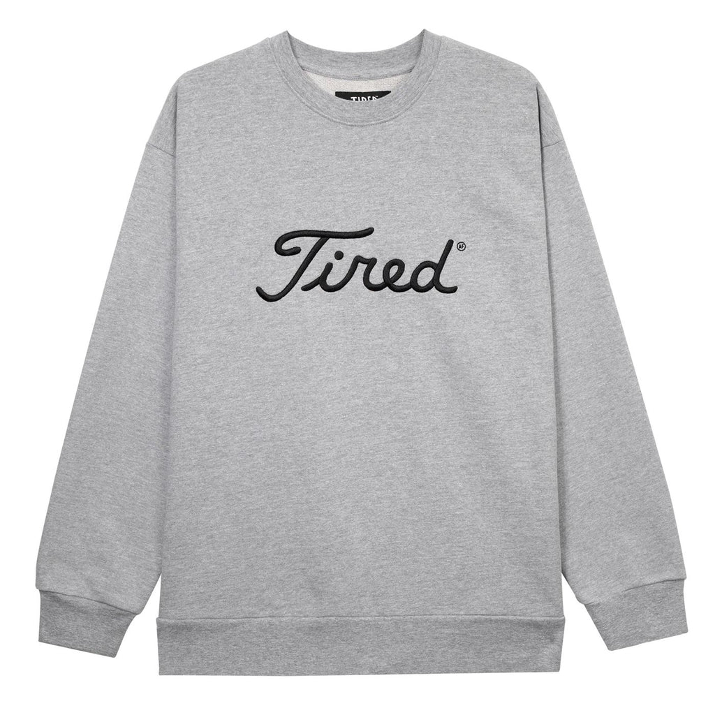 Tired Golf Crew Neck Fleece Grey - Grey HEATHER
