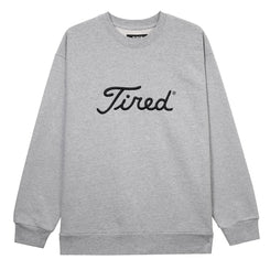 Tired Golf Crew Neck Fleece Grey - Grey HEATHER
