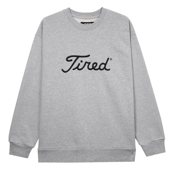 Tired Golf Crew Neck Fleece Grey - Grey HEATHER