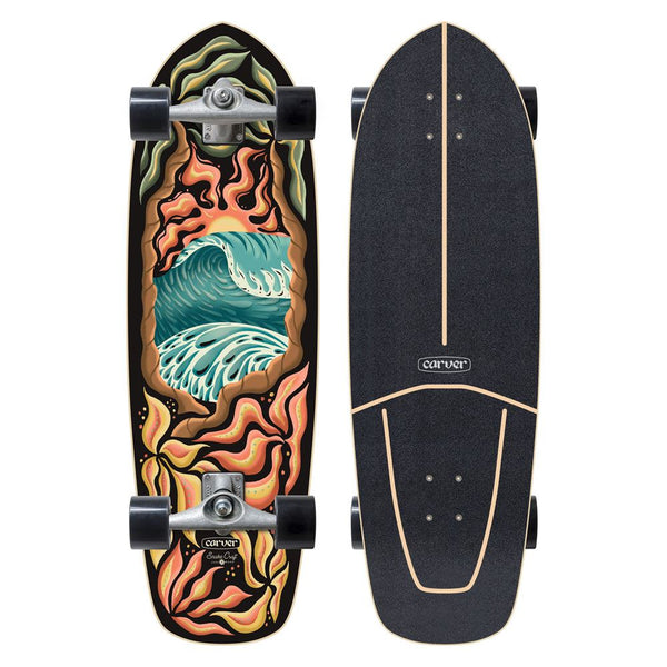 Carver Psychedelic Sunset - CX Surfskate Cruiser Skateboard - 9.875" x 32.0" - Skatewarehouse.co.uk
