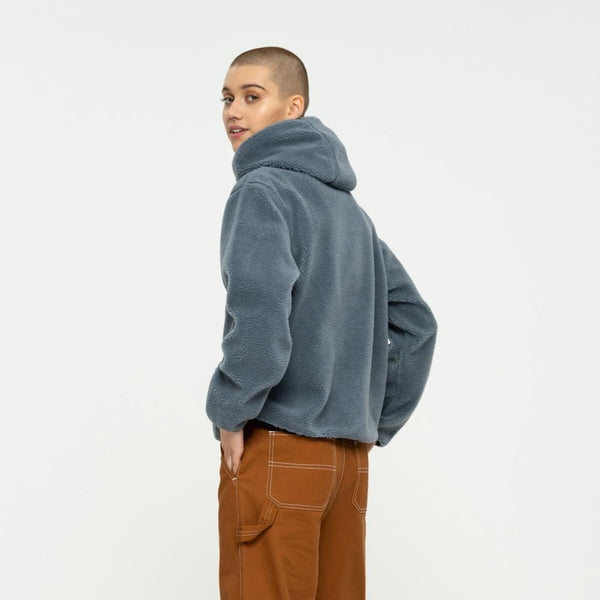 Santa Cruz Womens Jacket Strip Fleece Hood - Pewter - Skatewarehouse.co.uk