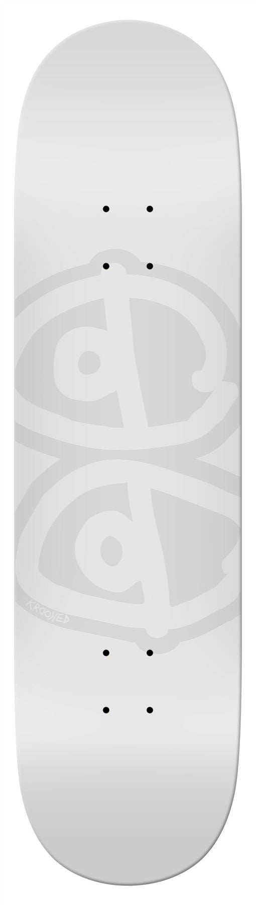 Krooked Eyes (White) BBS Skateboard Deck - 8.06
