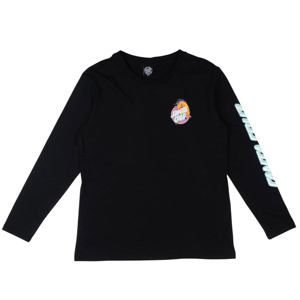 Santa Cruz Womens L/S T-Shirt Unicorn Dot LS T- Shirt - Black - Skatewarehouse.co.uk