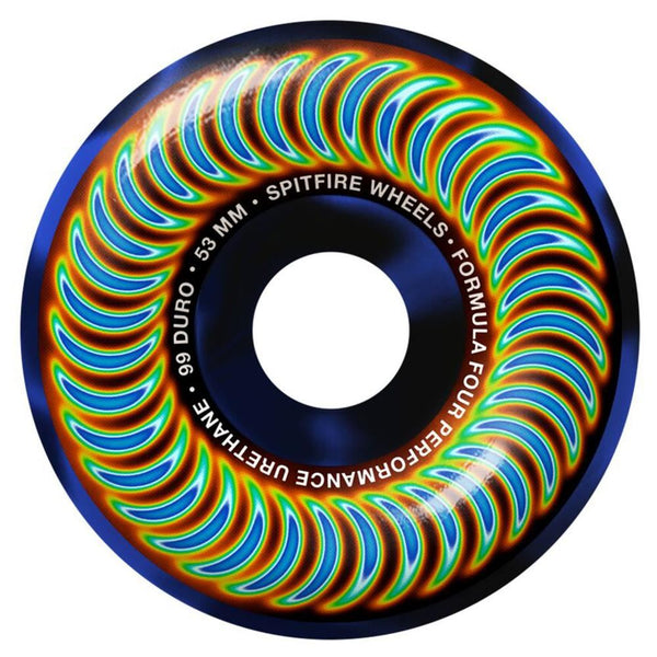 Spitfire Formula Four Skateboard Wheels Radioactive Classics 99a - Black / Blue - Skatewarehouse.co.uk