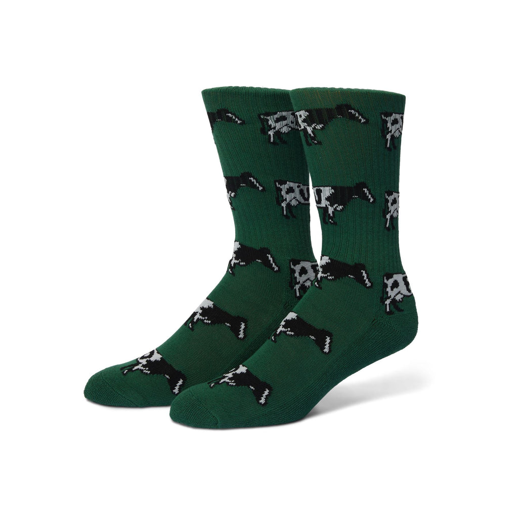HUF Moo Crew Sock (Green) - One Size