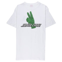 Santa Cruz T-Shirt Atomic Peace Strip T-Shirt - White - Skatewarehouse.co.uk