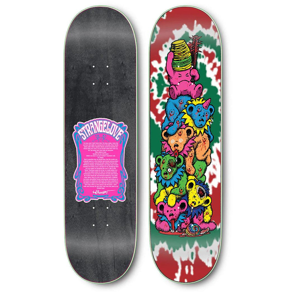 StrangeLove Holiday Bears (Red Tie Dye) Screen Printed x (WB: ) Sean Cliver Skateboard Deck - 8.5" - Skatewarehouse.co.uk