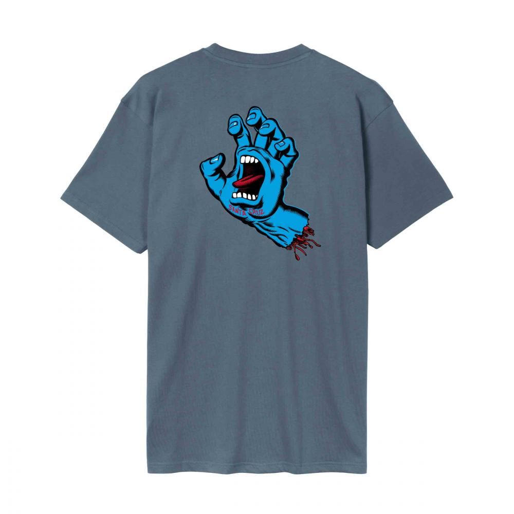 Santa Cruz T-Shirt Screaming Hand Chest T-Shirt - Storm Grey - Skatewarehouse.co.uk