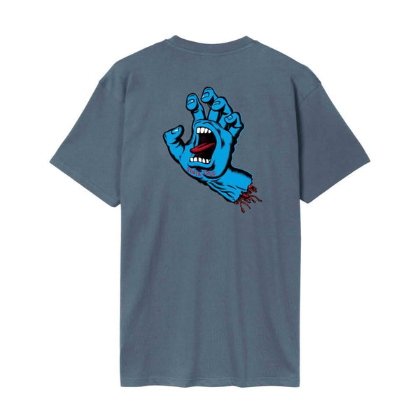 Santa Cruz T-Shirt Screaming Hand Chest T-Shirt - Storm Grey - Skatewarehouse.co.uk