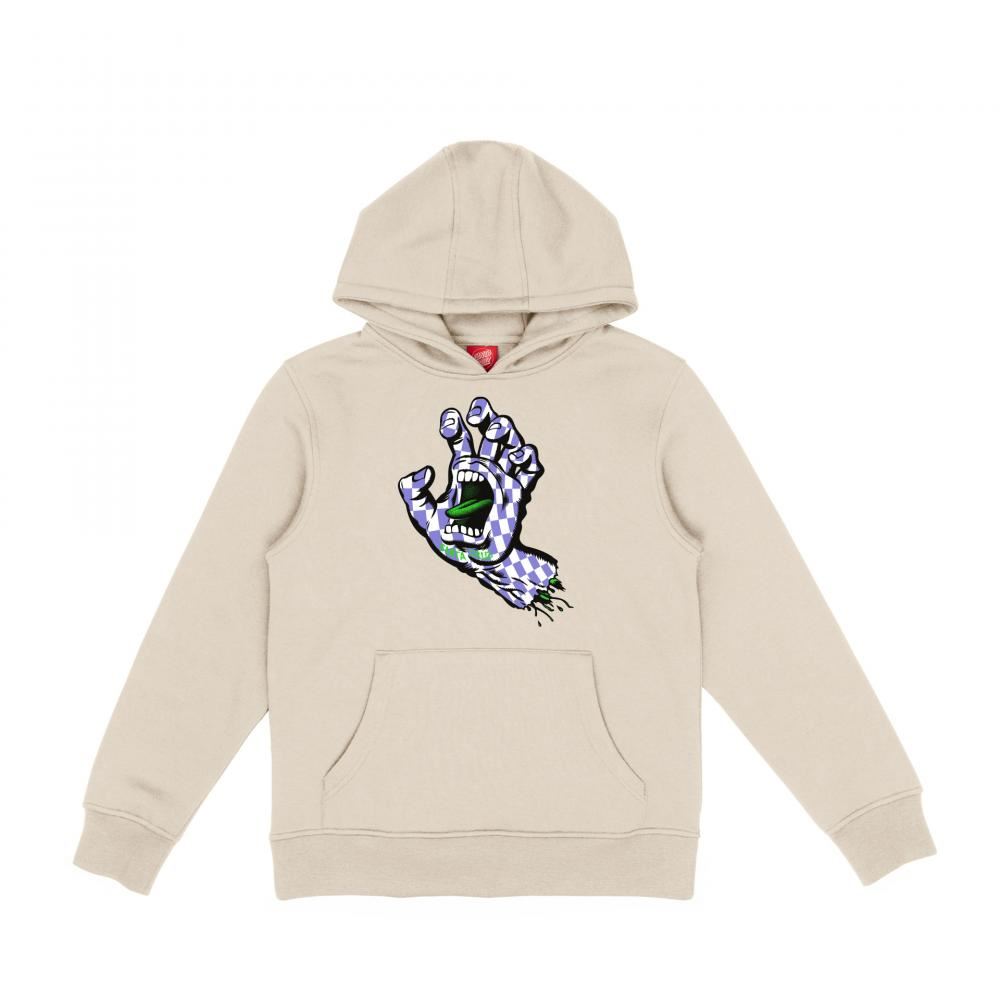 Santa Cruz Youth Hood Youth Arch Check Hand Hood - Off White - Skatewarehouse.co.uk