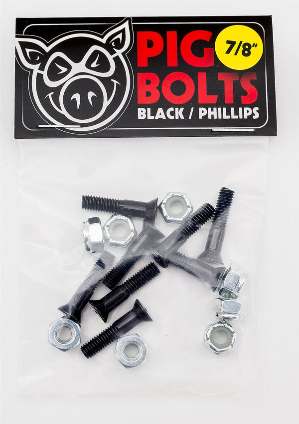 Pig Black Skateboard Bolts 7/8