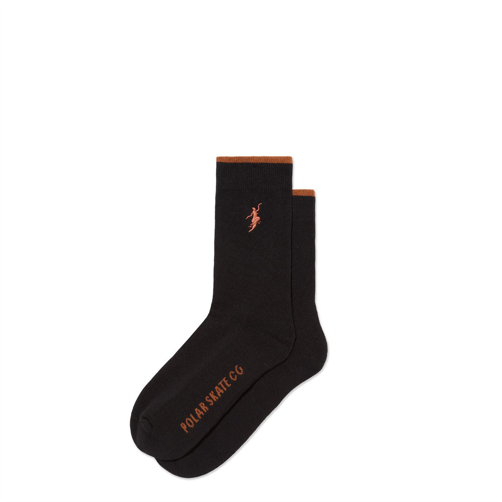 Polar Skate Co Business Socks | No complies Forever (Black / Caramel)