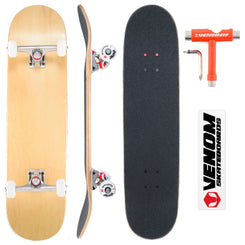 Venom Core Custom Complete Skateboard  - Natural/Raw - 8.5" - Skatewarehouse.co.uk