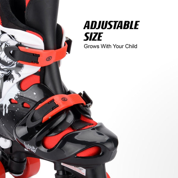 Osprey Adj Quad Skate - Skull - 1-4 (33-37)