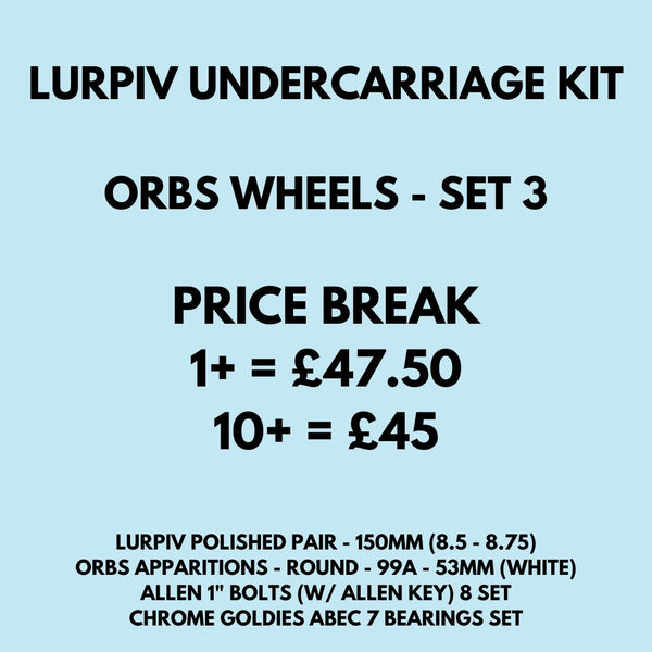 Lurpiv Lurpiv Undercarriage Kit Orbs - 150 (8.25-8.5) Skateboard Trucks - 150