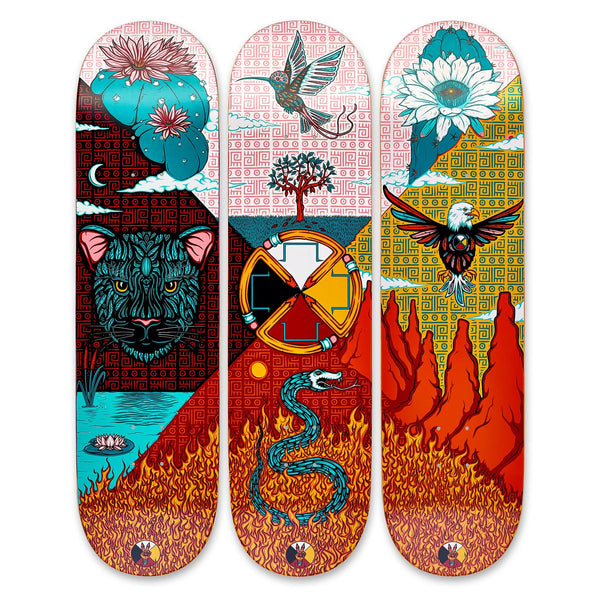 Drawing Boards The Medicine Wheel Set of 3 Skateboard Decks - 8.25