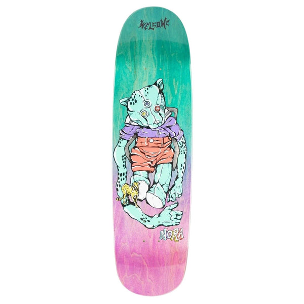 Welcome Skateboards Teddy - Nora Pro Model on Sphynx (Teal / Purple Gradient Stain) Skateboard Deck - 8.8
